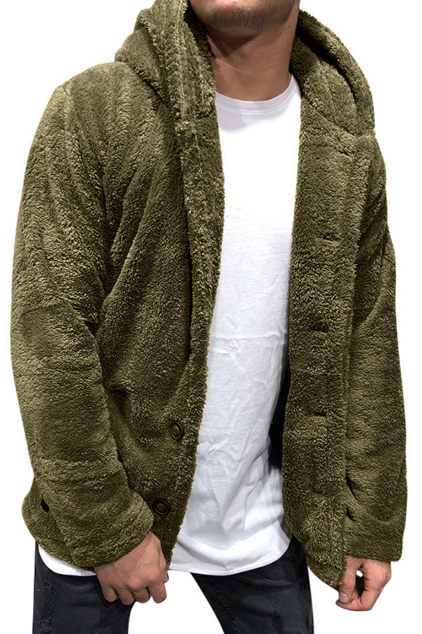 Men's Hooded Solid Color Jacket