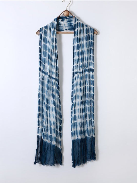 Women's Tie-Dye Plaid Cotton Scarf