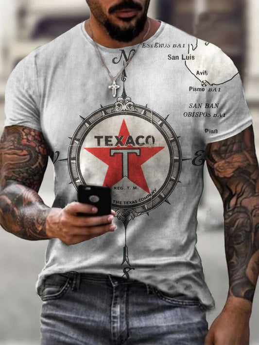 Retro engine oil print T-shirt