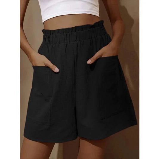 Women's Summer High Waist Wide Leg Casual Shorts