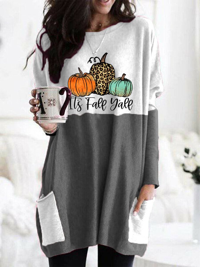 Women's It's Fall Y'all Print Pocket T-Shirt