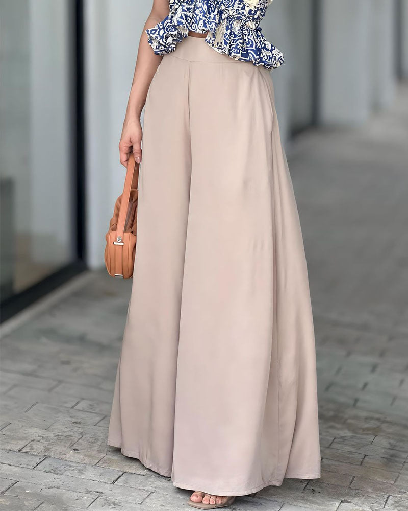 Casual Printed Top & Pants Two-Piece Set