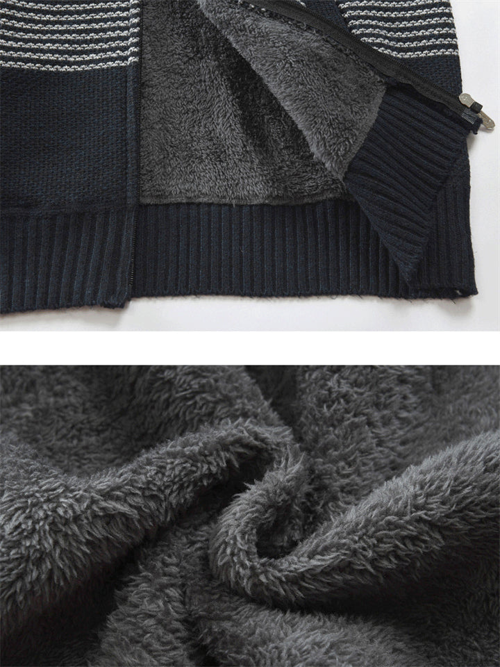 Contrast Color Hooded Trendy Zip Cardigans