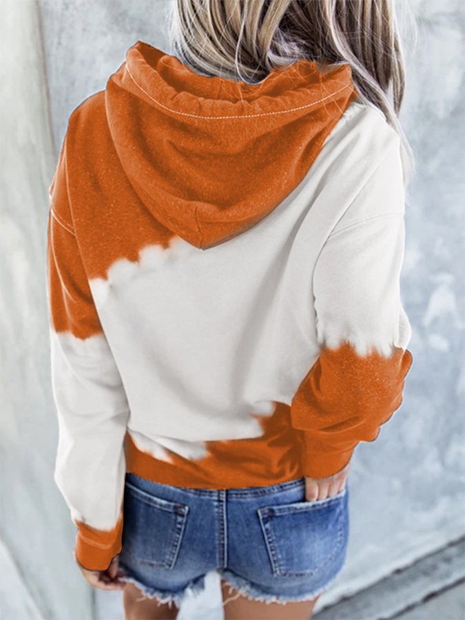 Women's Fall For Jesus, He Never Leaves Tie-dye Print Casual Hoodie