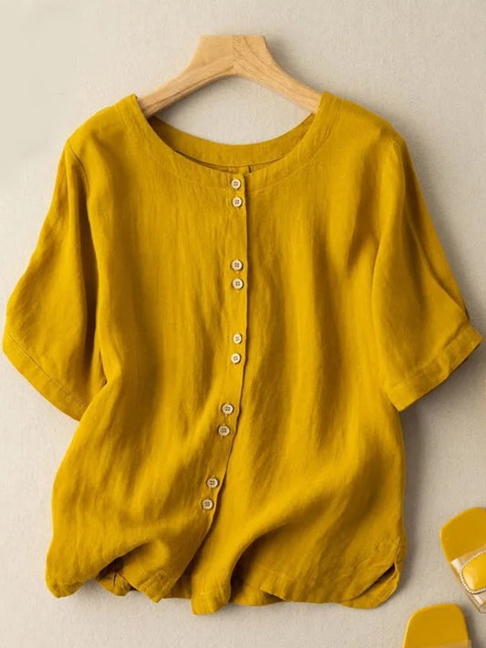 Fashion Solid Color Short Sleeve Shirt