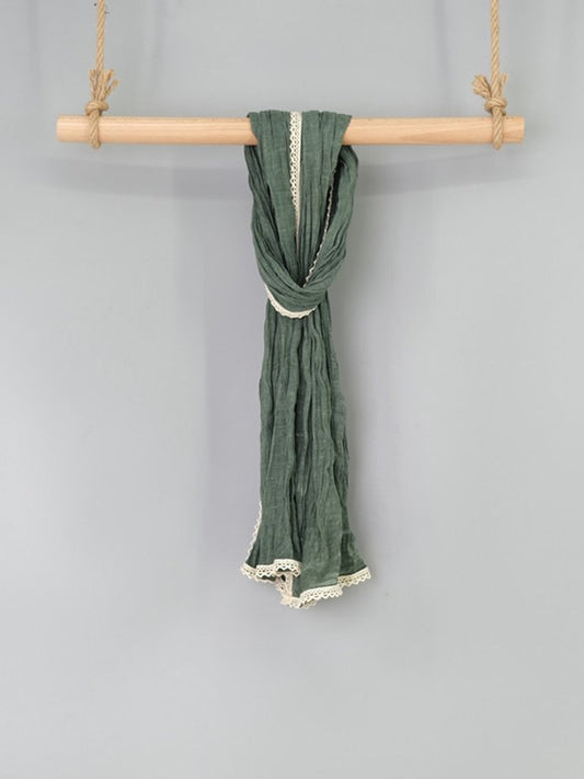 Women's Solid Lace Cotton Scarf