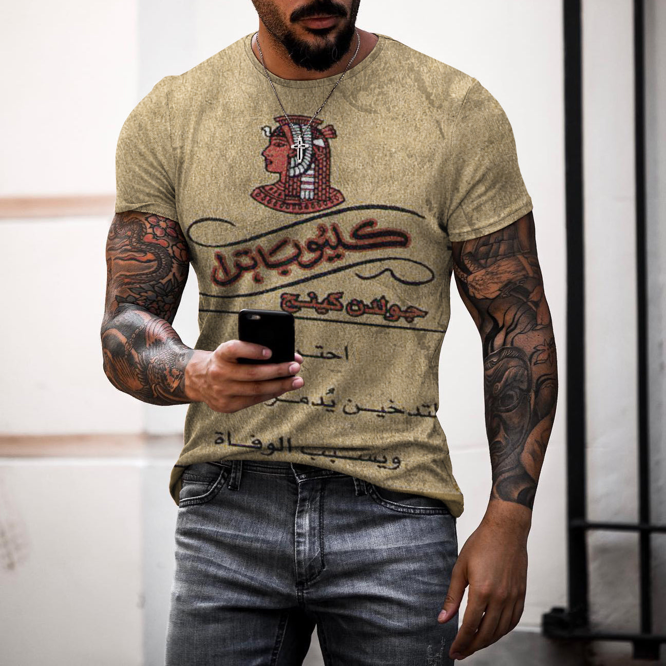 Men's Printed Vintage Retro Rock T-Shirt