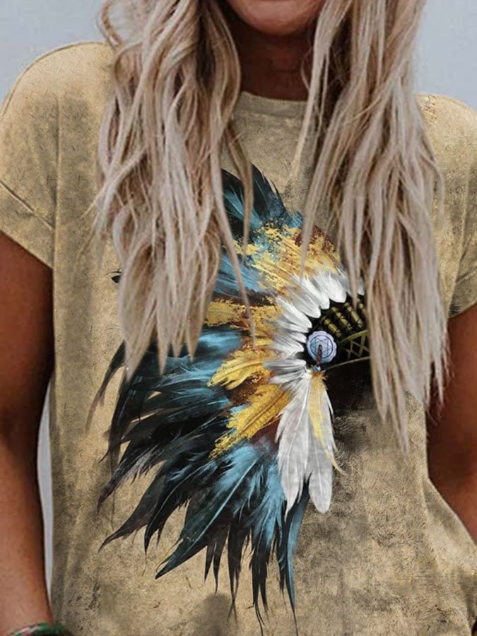 Vintage Print Short Sleeve T-Shirt