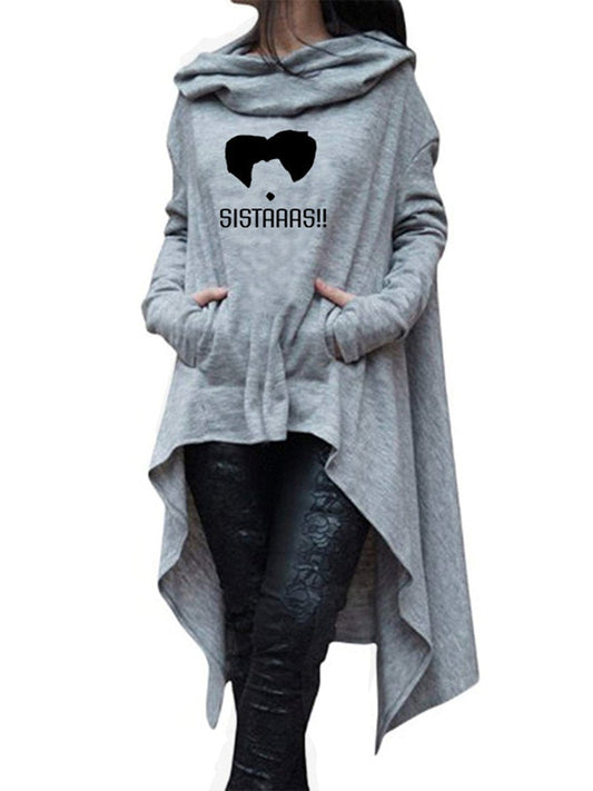 Halloween Amuck SISTAAAS I SMELL CHILDREN Irregular Hoodie Dress