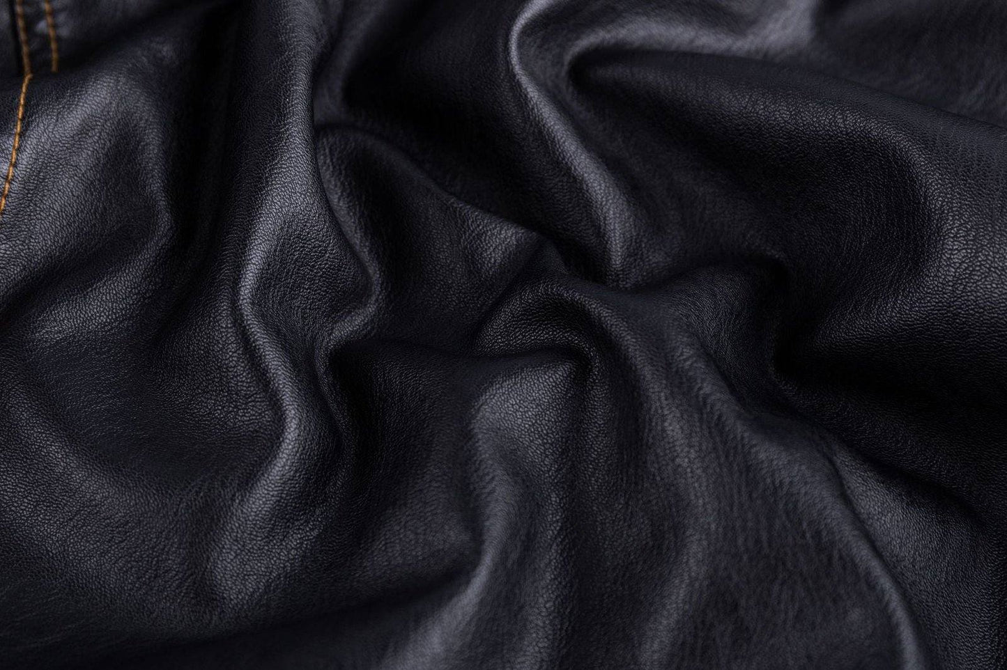 Men's Multi-Pocket Plus Fleece Leather Jacket