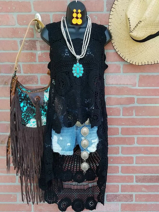 Lace Embroidered Lace Sleeveless Dress