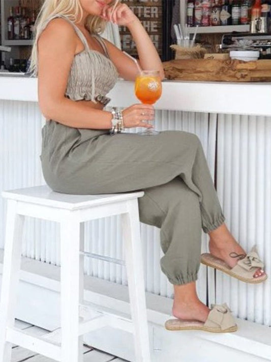 Women's Casual Pure Color Cotton Pants