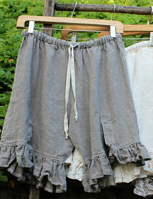 Women's Solid Comfortable Breathable Drawstring Split Petal Shorts