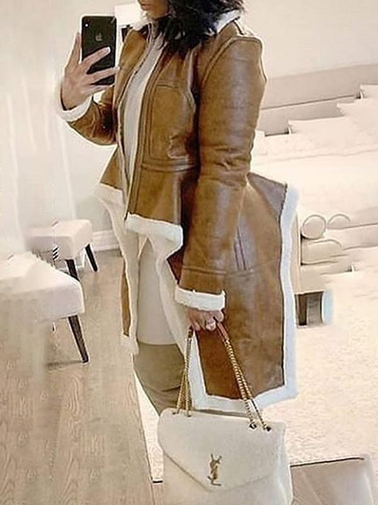 Asymmetric Shearling Coat