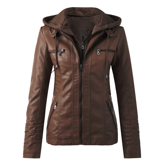 Hooded Leather Jacket