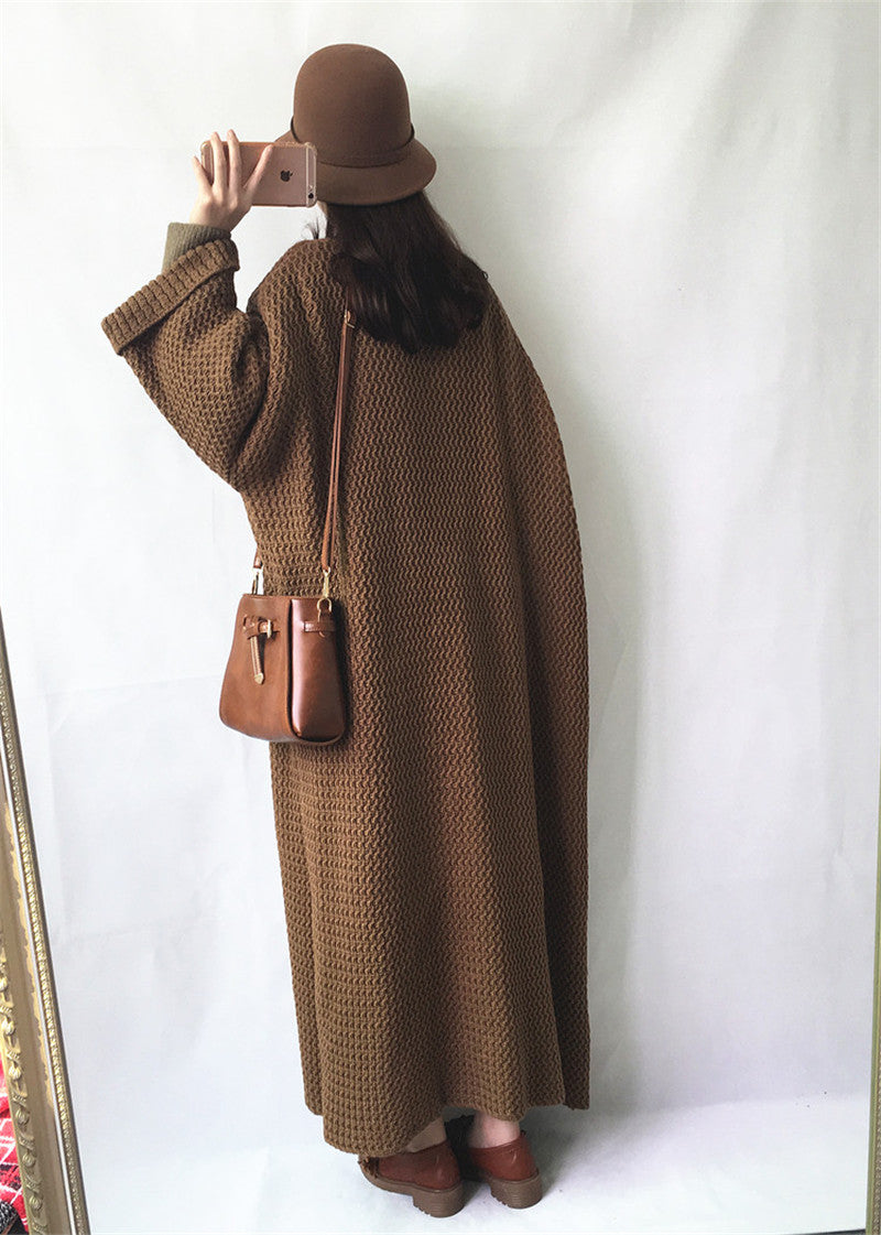 Long Cardigan Thick Wool Loose Large Sweater Coat