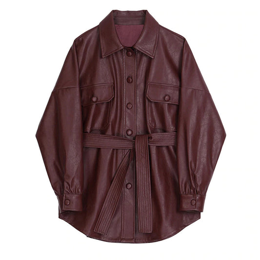 Martine Oversized Leather Jacket