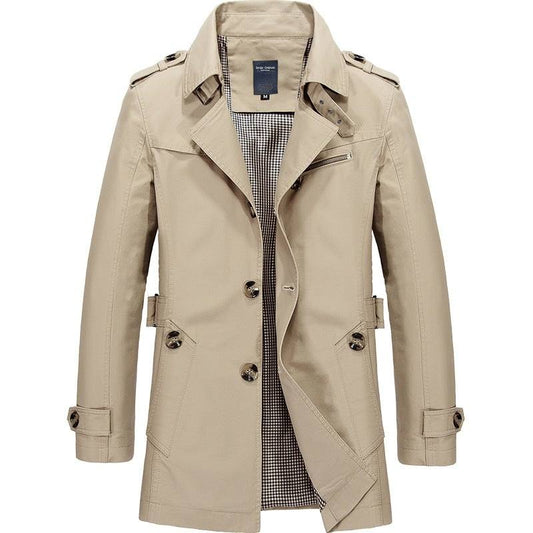 Men's Slim Long Trench Coat