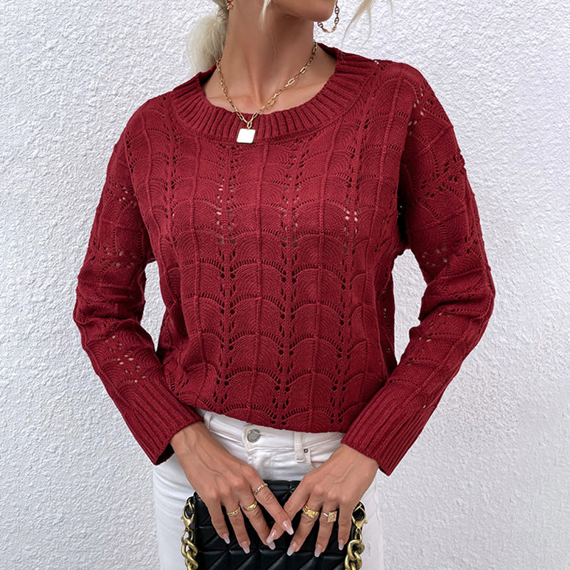 Cold Shoulder Hollow Fashion Women's Sweater