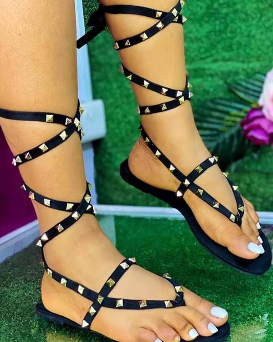 Rivet Ankle Strap Beach Sandals