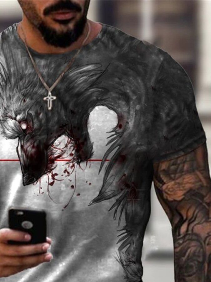 Animal Print Short-Sleeved T-Shirt