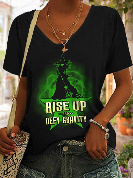 Rise Up And Defy Gravity Print T-Shirt