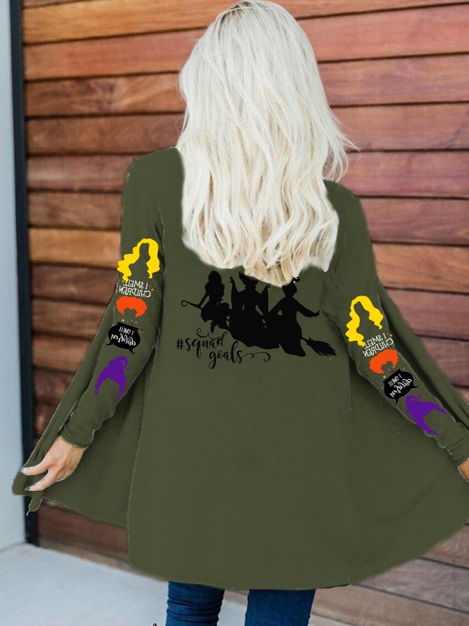 Fashion Print Long-Sleeve Cardigan