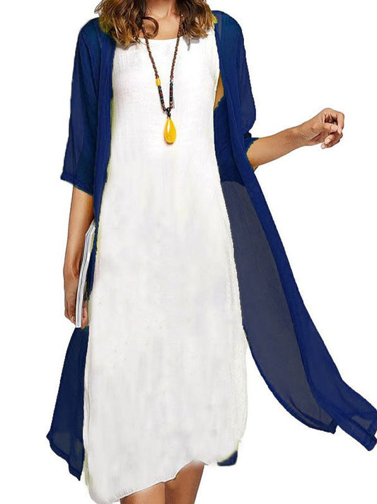 Casual Solid Color Two Piece Dress