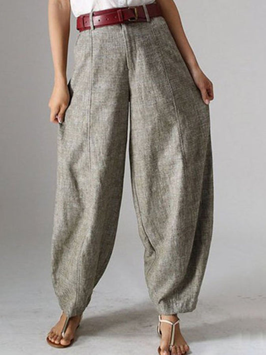 Casual Loose Cotton And Linen Trousers