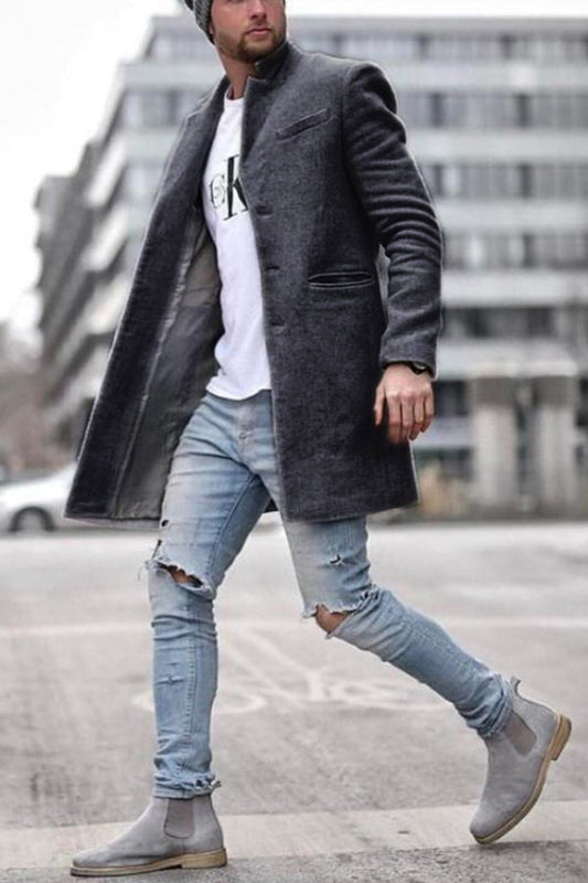 Fashion Dragon and Phoenix Mid-length Coat