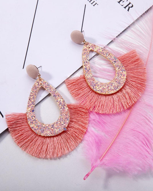 Personality Geometric Water Drop Hollow Earrings