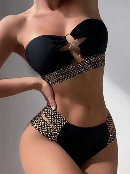 Fashion Sexy Ring Push Up Swimsuit