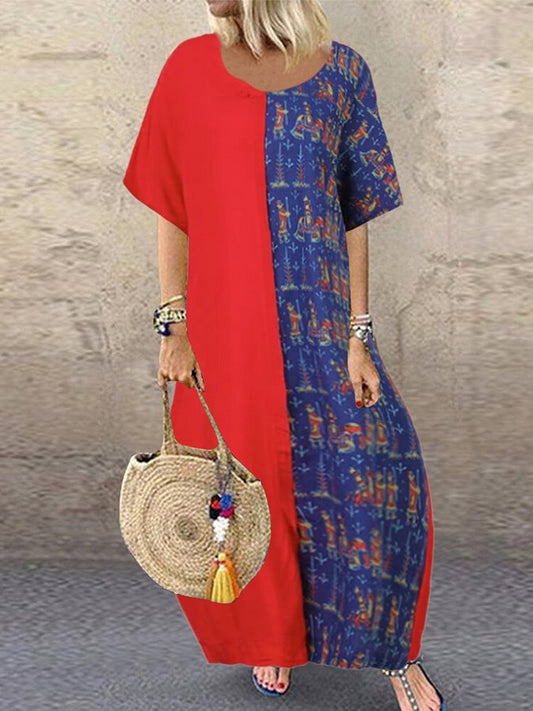 Retro Round Neck Dress