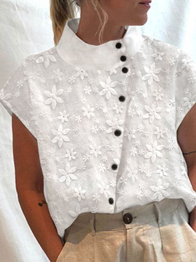 Women's Lace Stitching Cotton Linen Sleeveless Vest