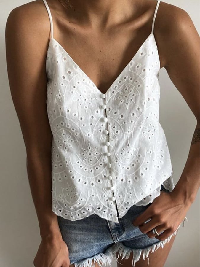 Women's Casual Lace Cotton Linen Vest
