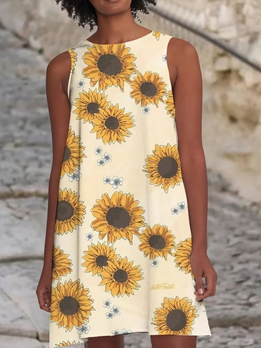 Women's Mini Sunflower Dress