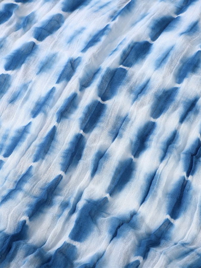 Women's Tie-Dye Plaid Cotton Scarf