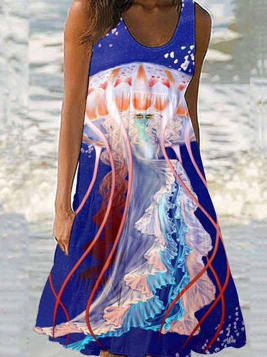 Beach Vacation Ocean Print Dress