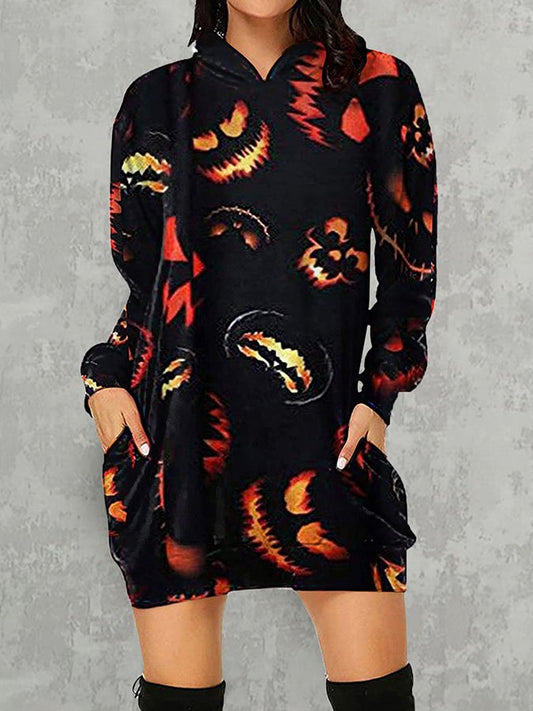 Halloween Pumpkin Print Hoodie