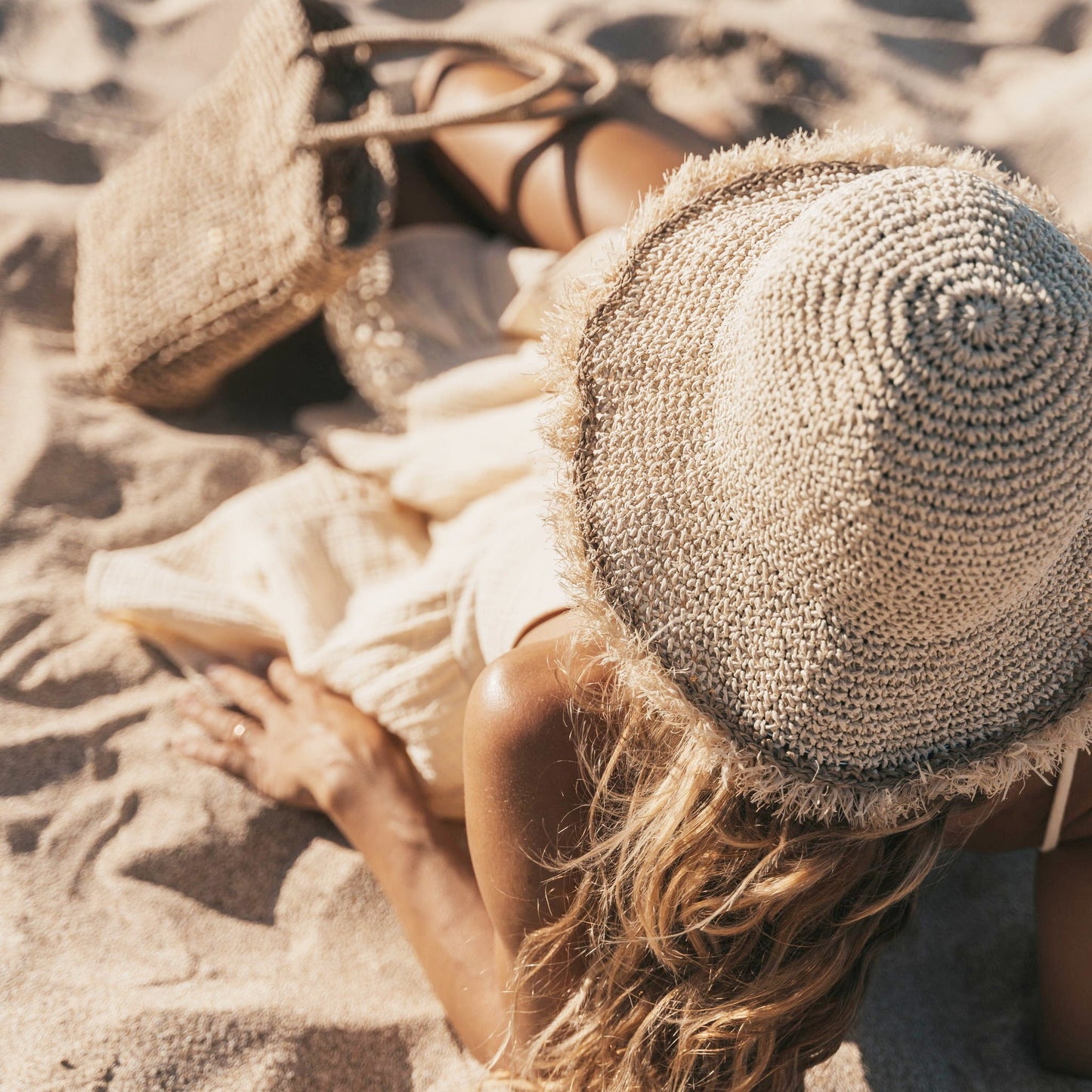 Barley Bucket Hat Beige - Cabana Straw