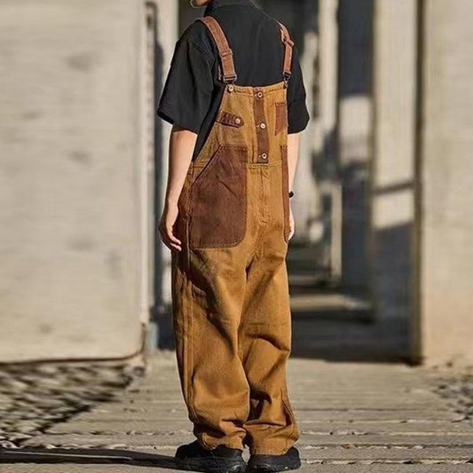 Men's Vintage Multi-Pocket Cargo Overalls 62962047Y