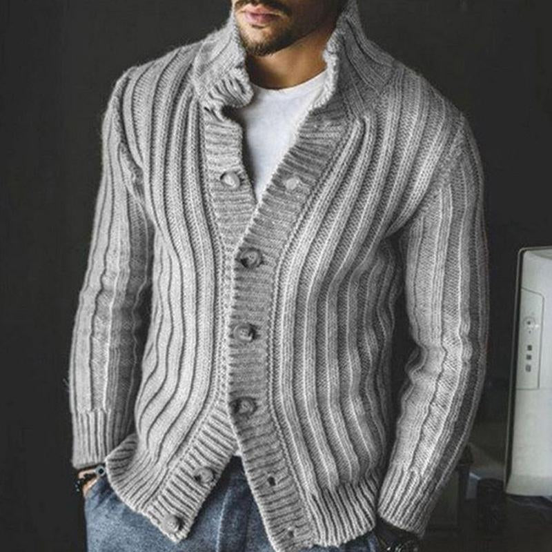 Men's Single Breasted Knit Sweater Jacket 76846515X