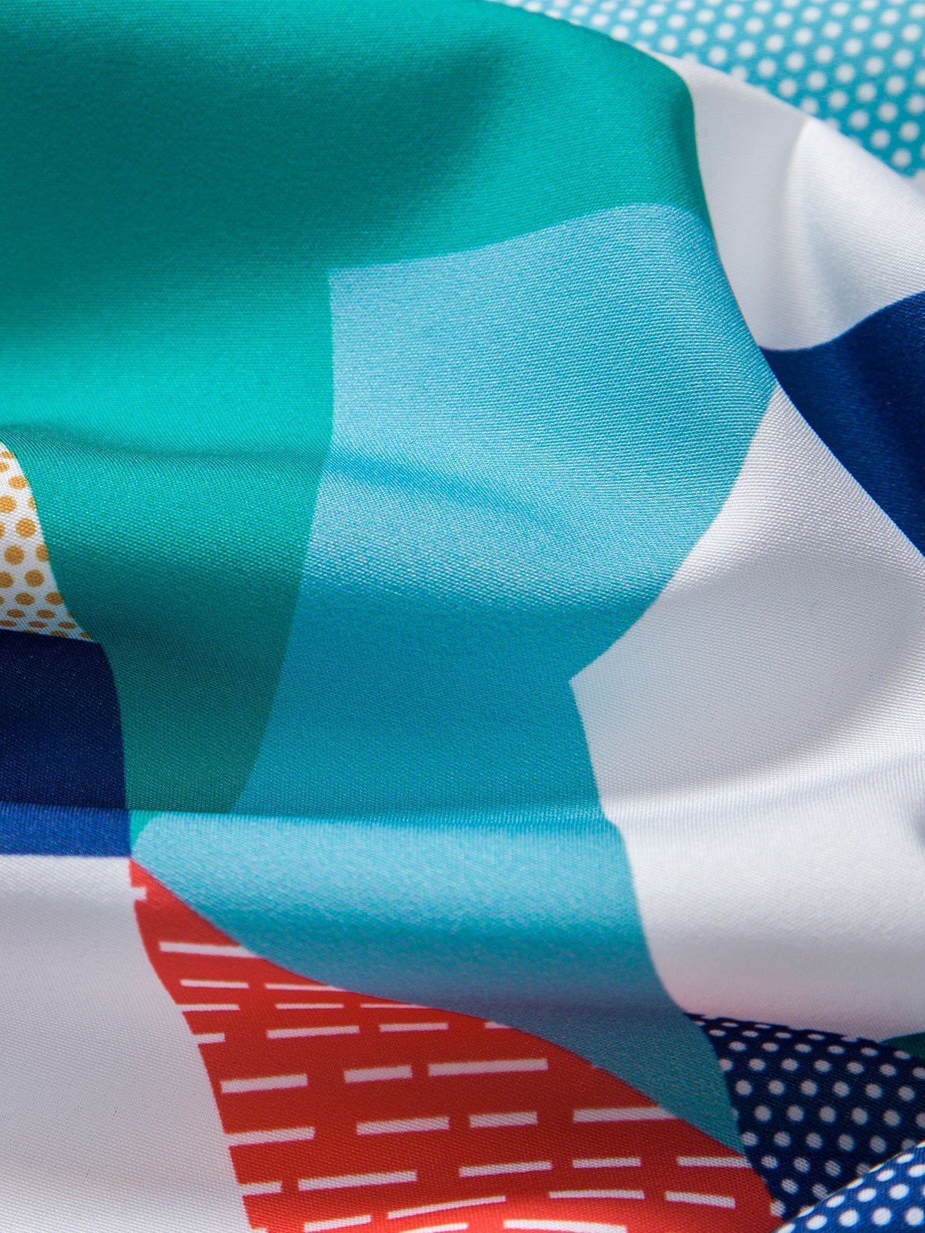 Color Block Geometric Print Shirt & Swim Shorts