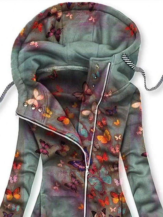 Women's Butterfly Art Cardigan Casual Sweatshirt