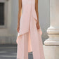 Asymmetric Layered Sleeveless Top & Wide-Leg Pants Set