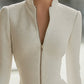 Textured Zipper Hourglass Leather Mini Dress