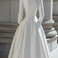Elegant Satin V-Neck Pleated A-Line Midi Dress