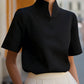 Stand Collar Minimalist Structured Blouse