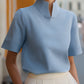 Stand Collar Minimalist Structured Blouse