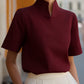 Stand Collar Minimalist Structured Blouse